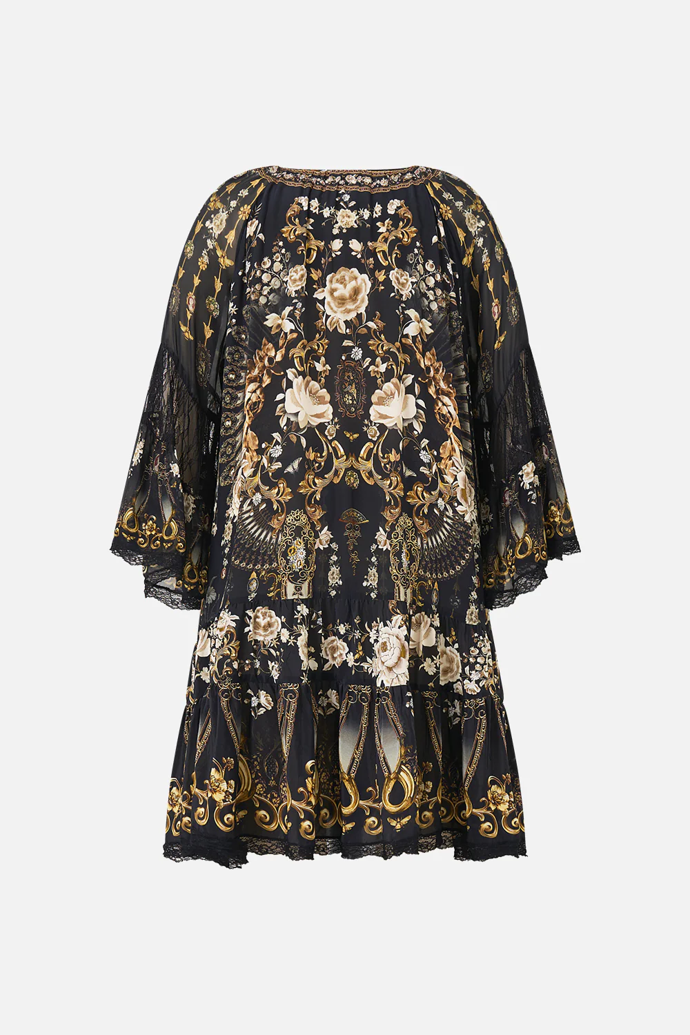 A-LINE GATHERED PANEL DRESS FLAMENCO FOLKLORE - Image 9