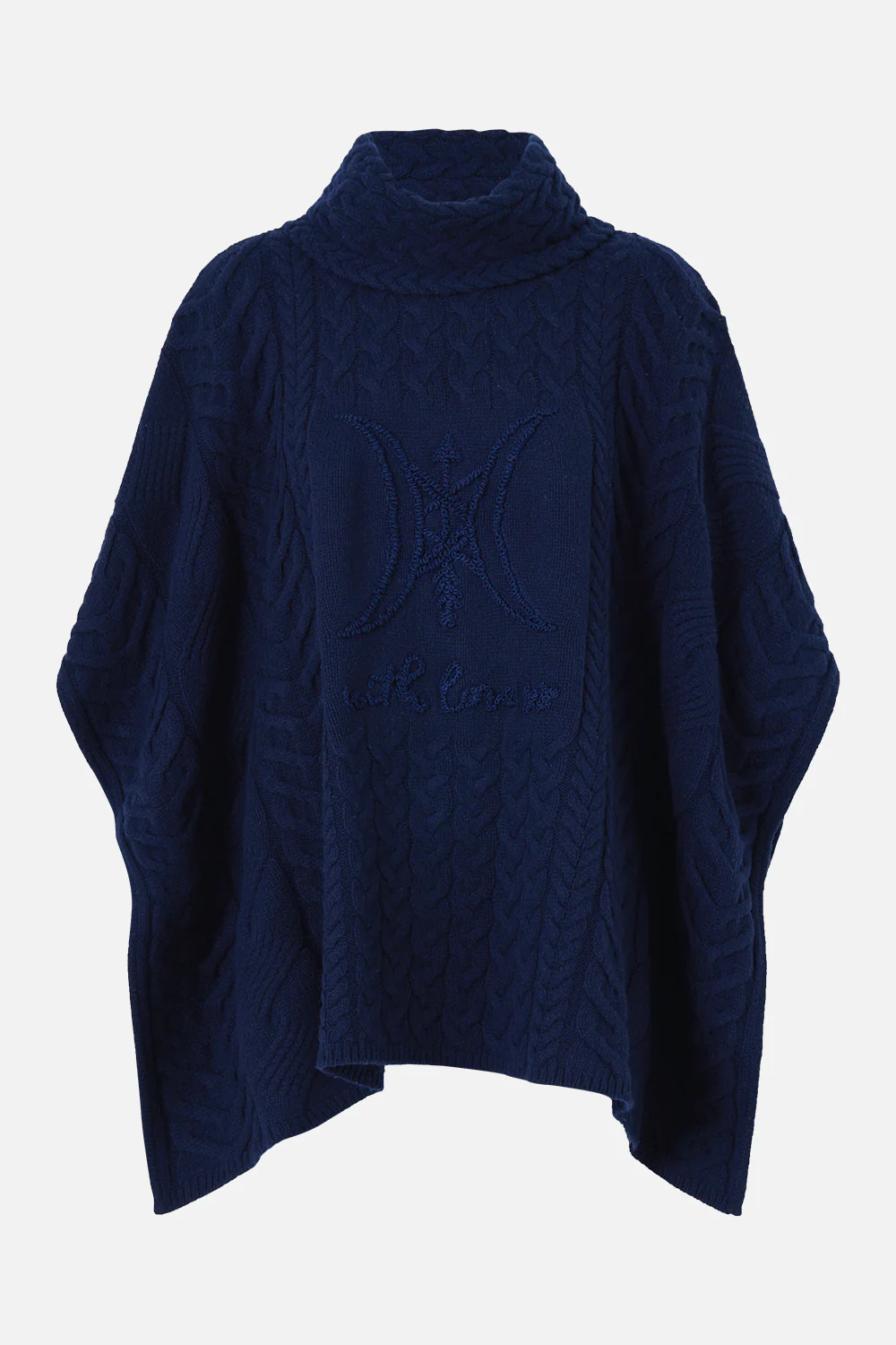 FUNNEL NECK KNIT PONCHO NOTES FROM THE BLUE ROOM - Image 3