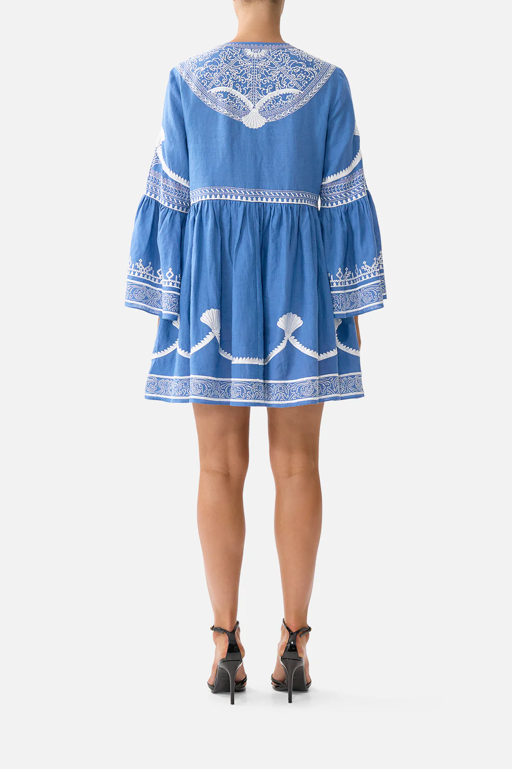 BUTTON THROUGH MINI DRESS WITH FLARED SLEEVE DE NADA GRANADA - Image 2