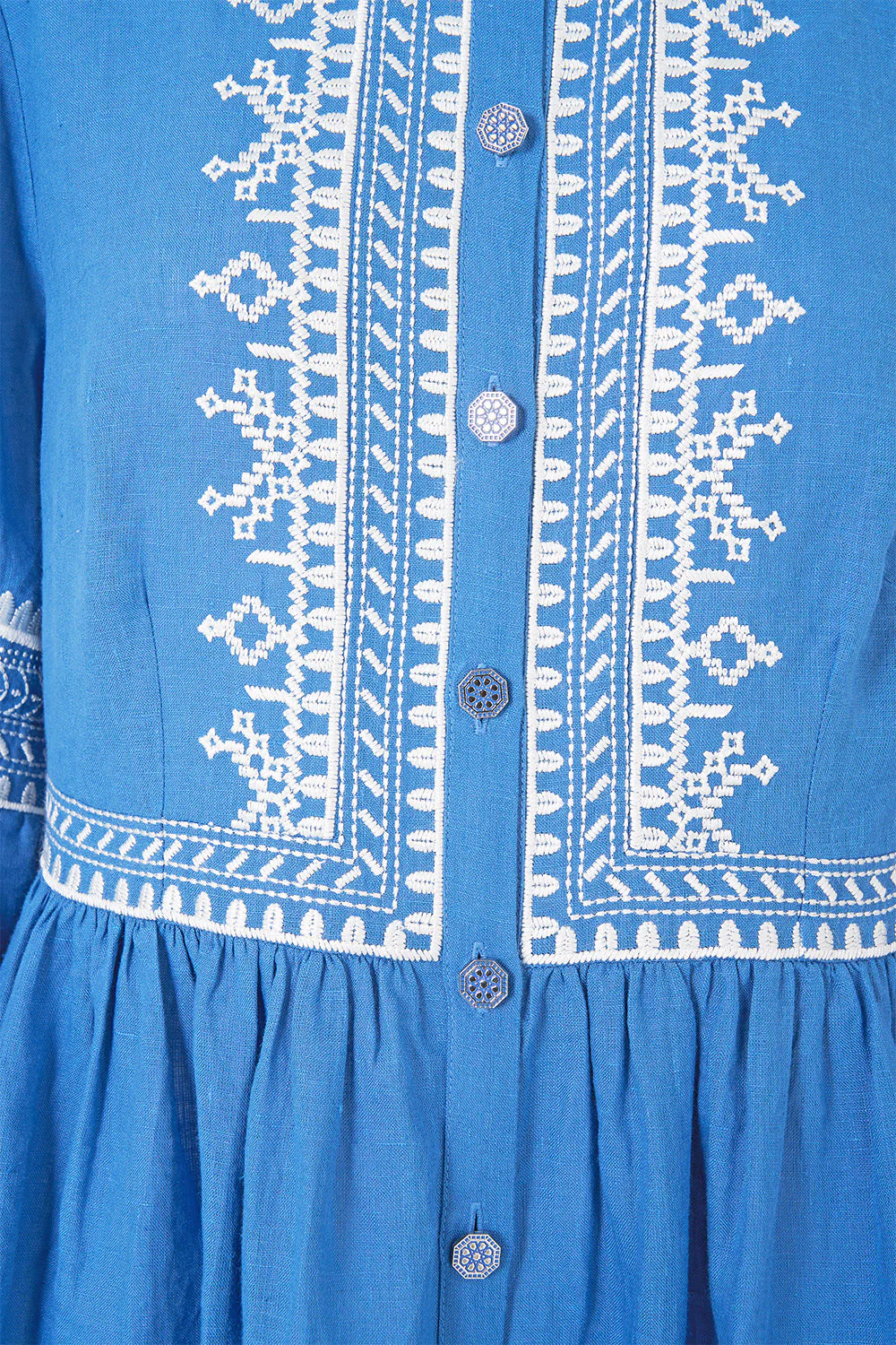 BUTTON THROUGH MINI DRESS WITH FLARED SLEEVE DE NADA GRANADA - Image 7