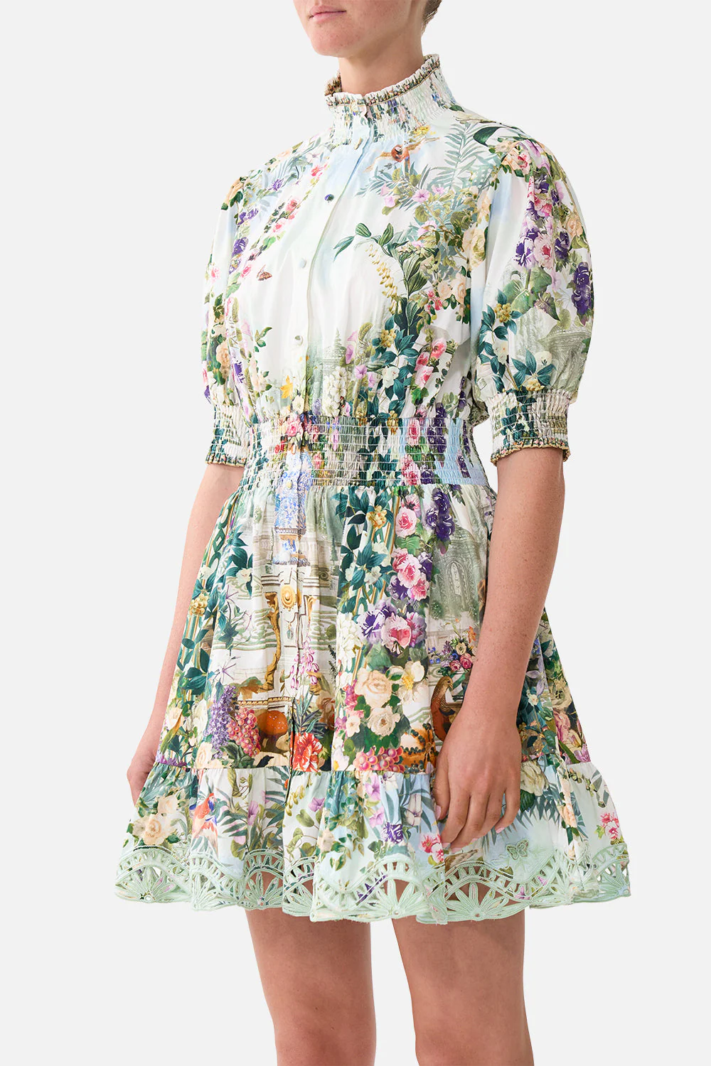 SHORT DRESS WITH SHIRRED WAIST ART FOR THE EMPRESS - Image 5