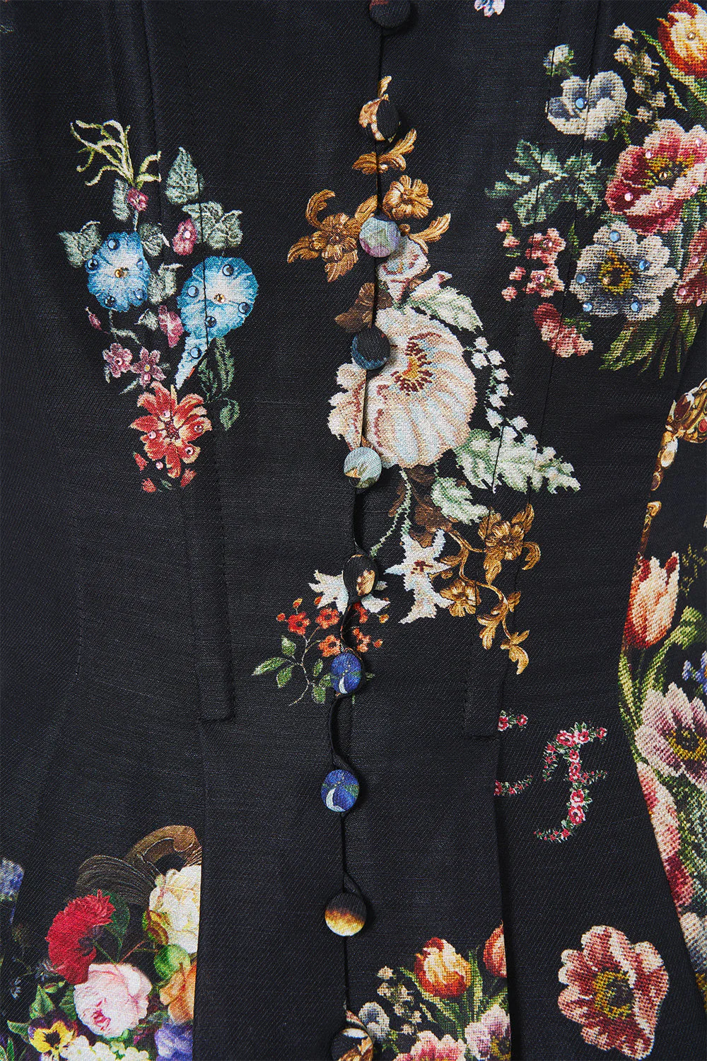CORSET DRESS WITH LONG FLARED SKIRT NIGHT GARDEN - Image 7