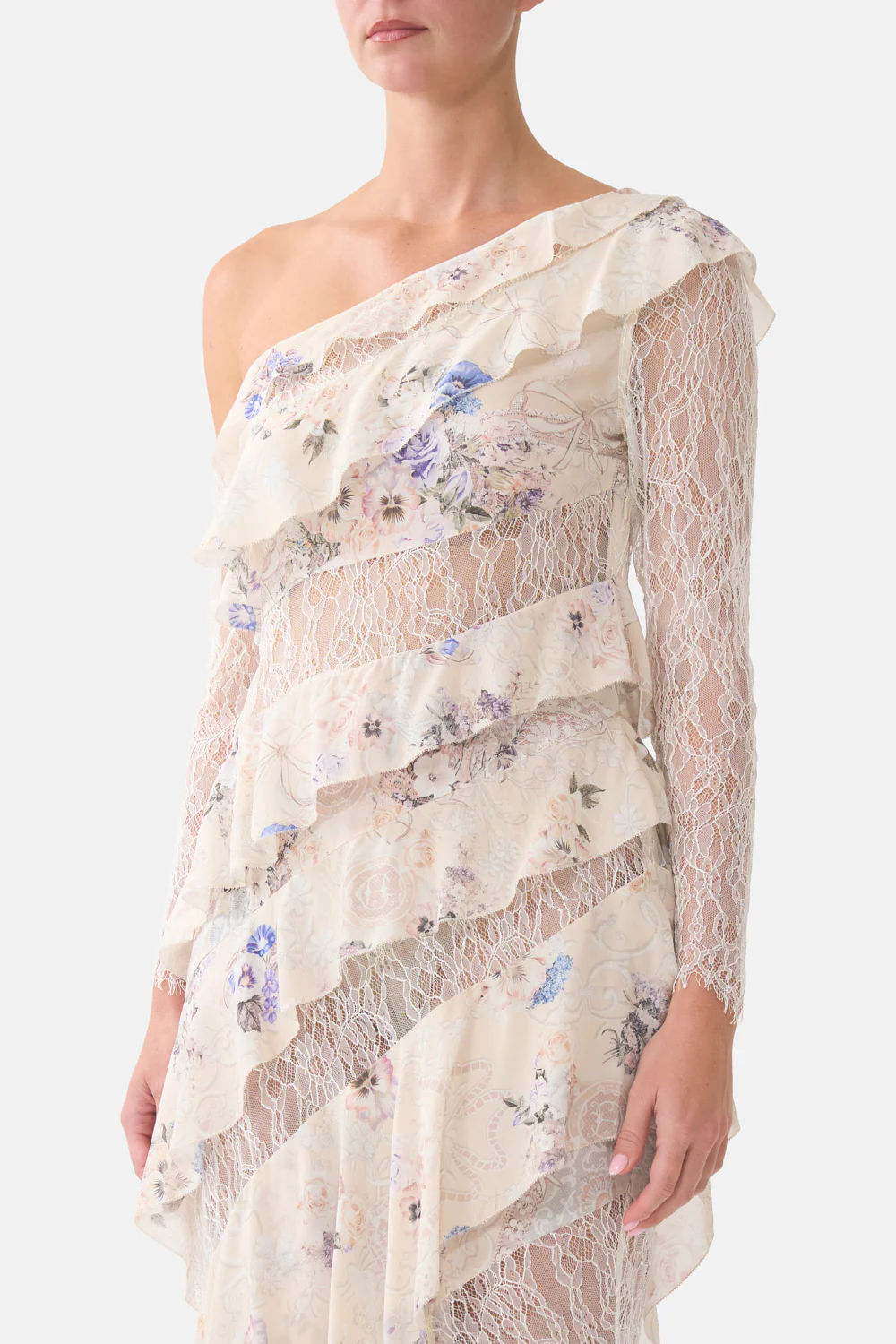 ASYMMETRIC FRILL PANELLED DRESS LACED WITH LOVE - Image 5