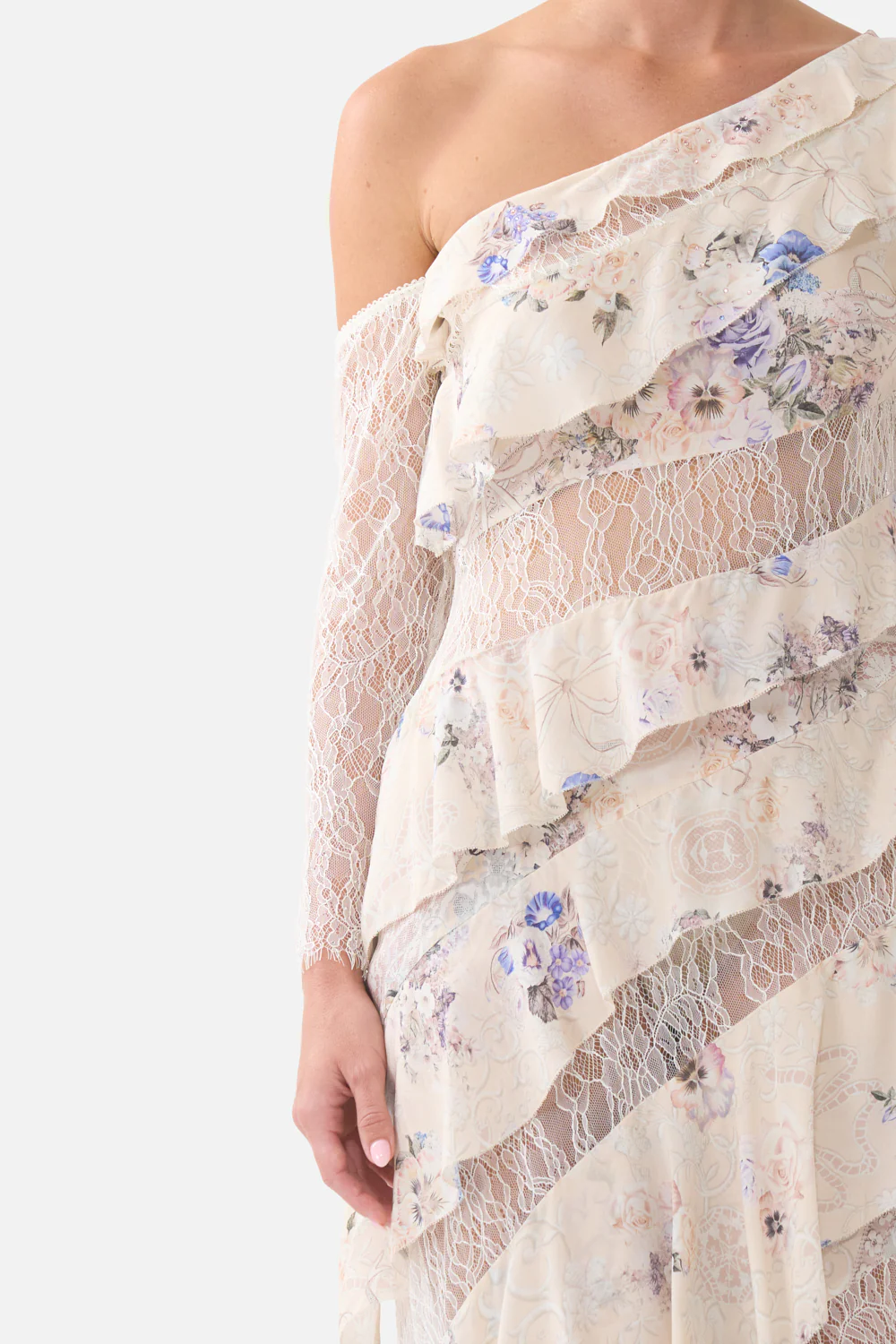 ASYMMETRIC FRILL PANELLED DRESS LACED WITH LOVE - Image 6