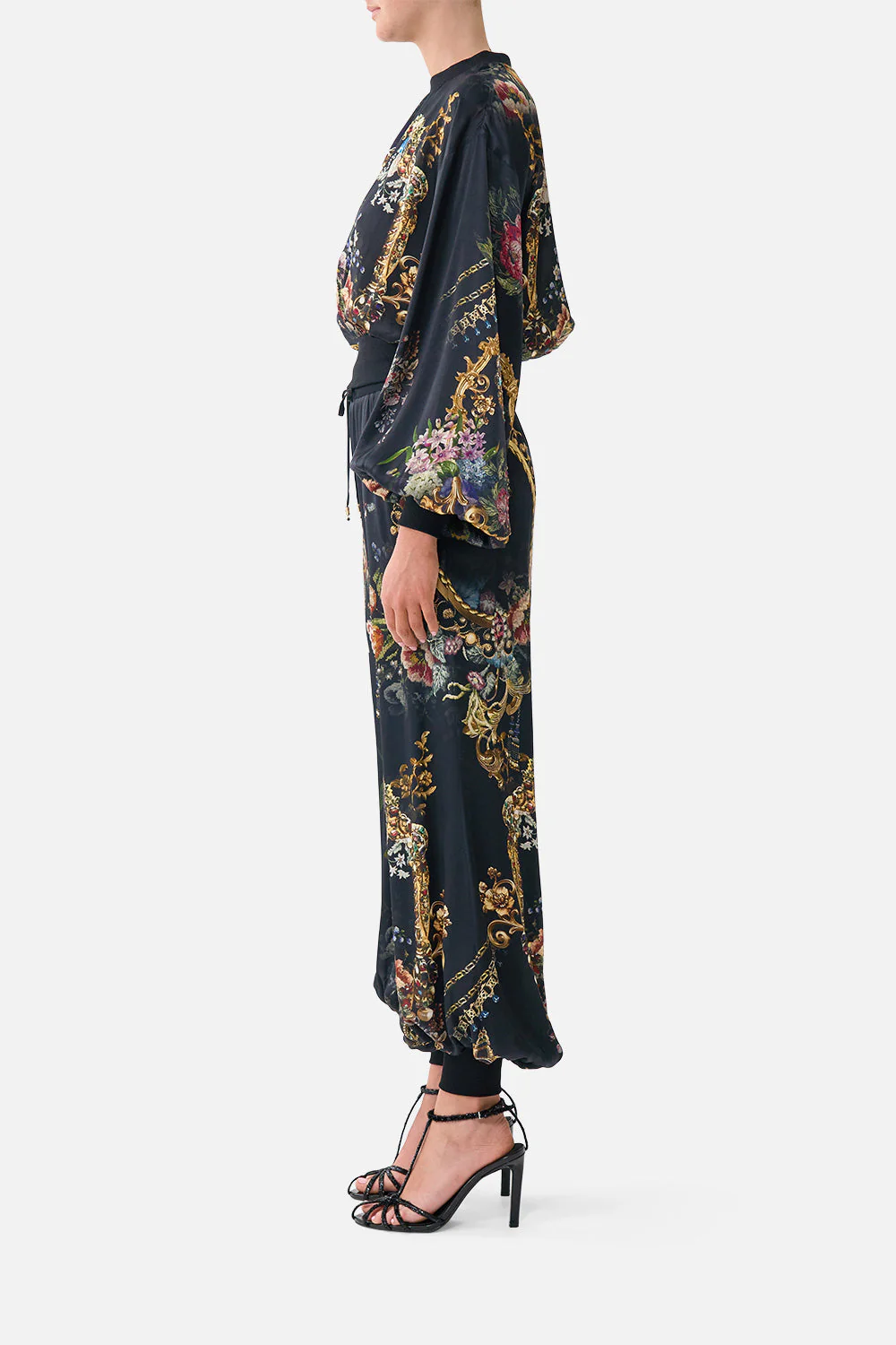 RELAXED CROPPED CREW NECK JUMPER NIGHT GARDEN - Image 4