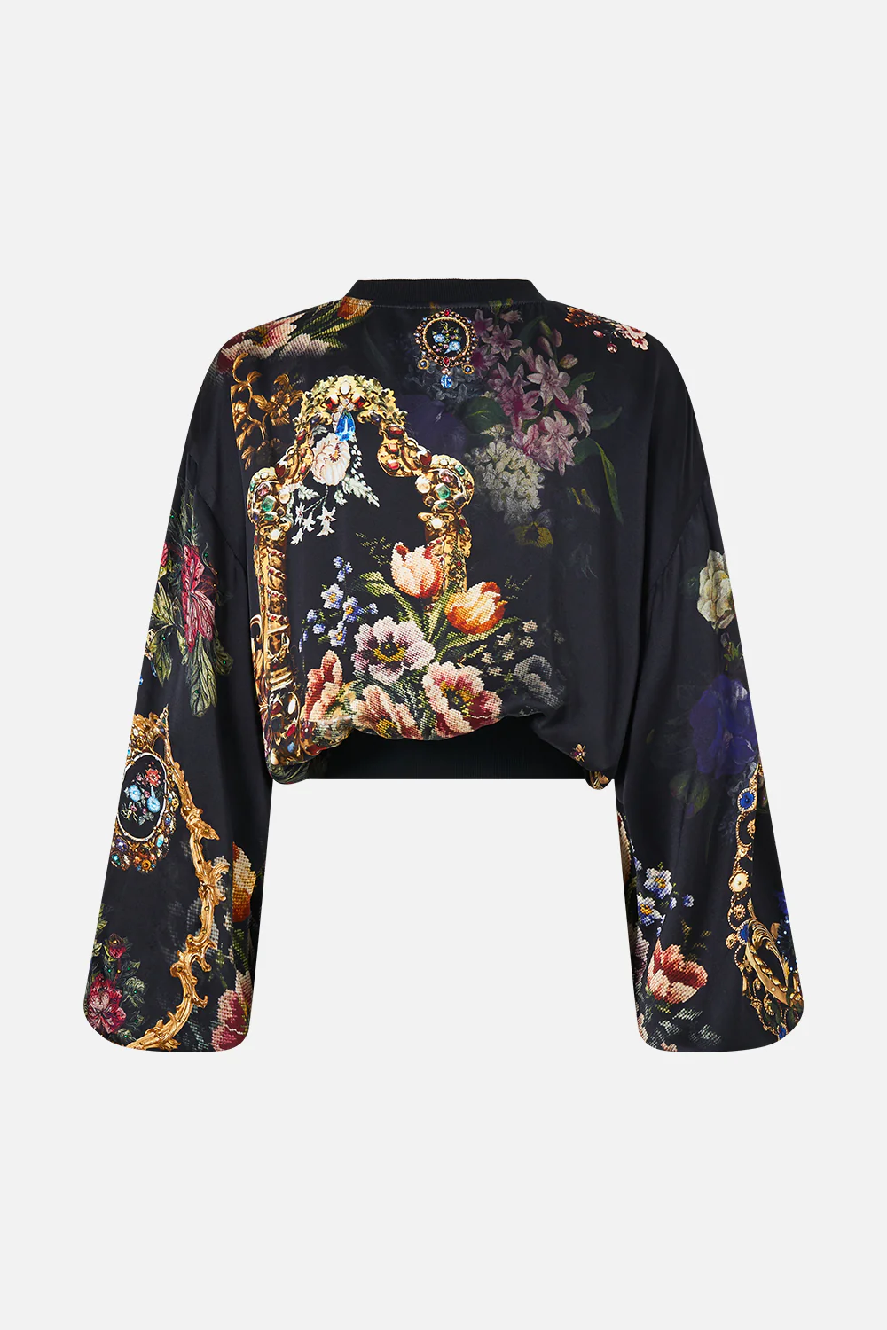 RELAXED CROPPED CREW NECK JUMPER NIGHT GARDEN - Image 6