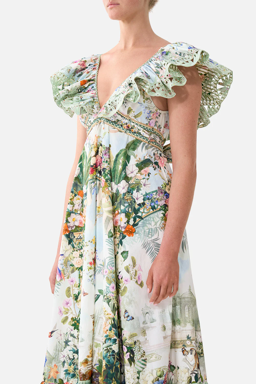 FRILL NECK DRESS WITH HARDWARE ART FOR THE EMPRESS - Image 5
