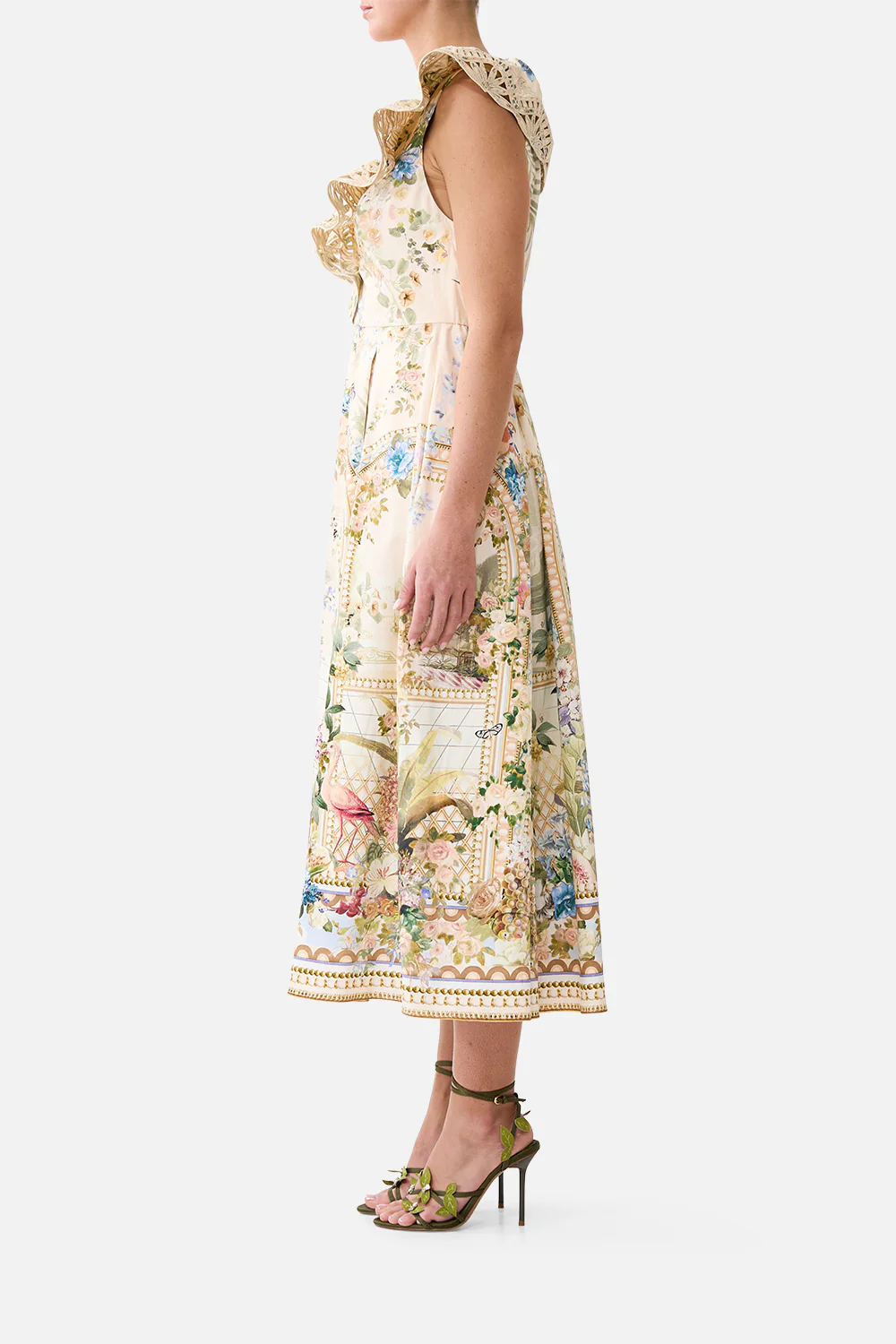 V NECK FRILL MIDI DRESS MIDSUMMER MASTERPIECE - Image 4