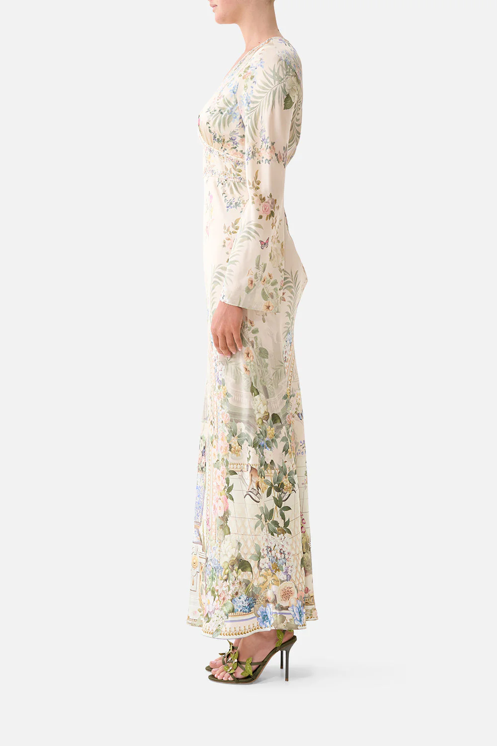 V NECK DRESS WITH FLARED SLEEVE MIDSUMMER MASTERPIECE - Image 4