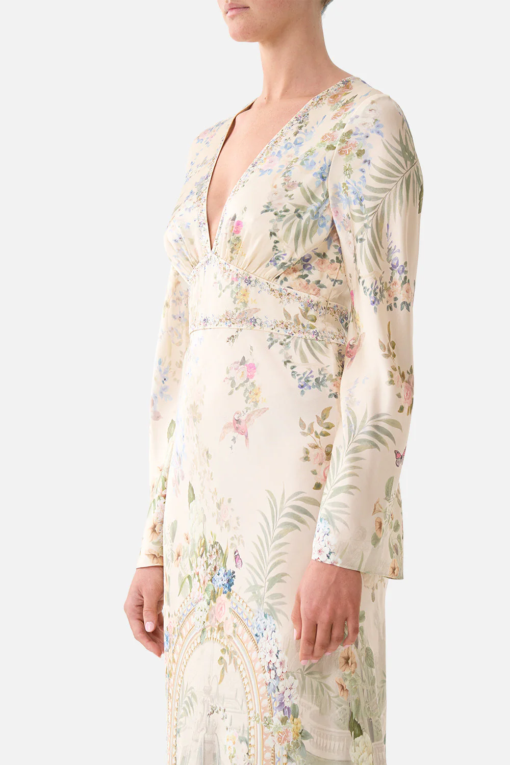 V NECK DRESS WITH FLARED SLEEVE MIDSUMMER MASTERPIECE - Image 5