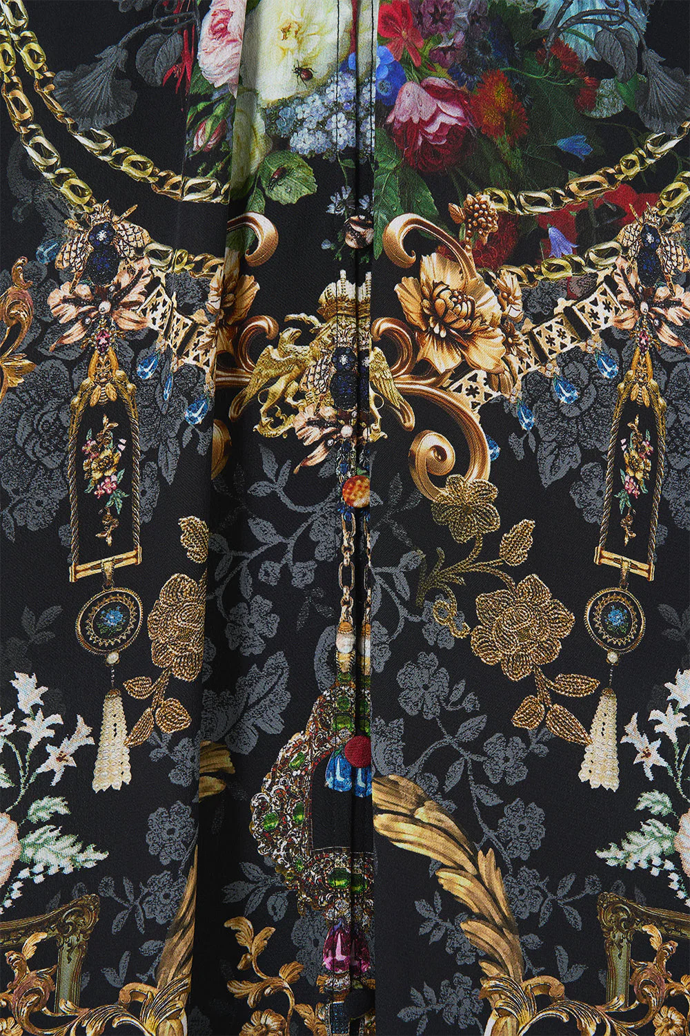 SHAPED WAISTBAND DRESS WITH GATHERED SLEEVES NIGHT GARDEN - Image 7