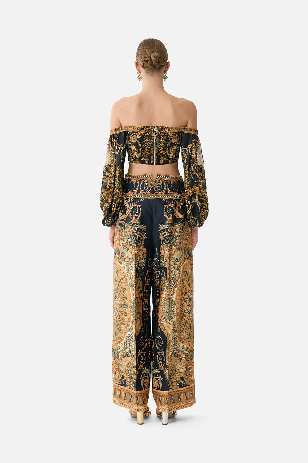 LONG SLEEVED CORSET CROP TOP MUSEUM MEMOIRS - Image 2