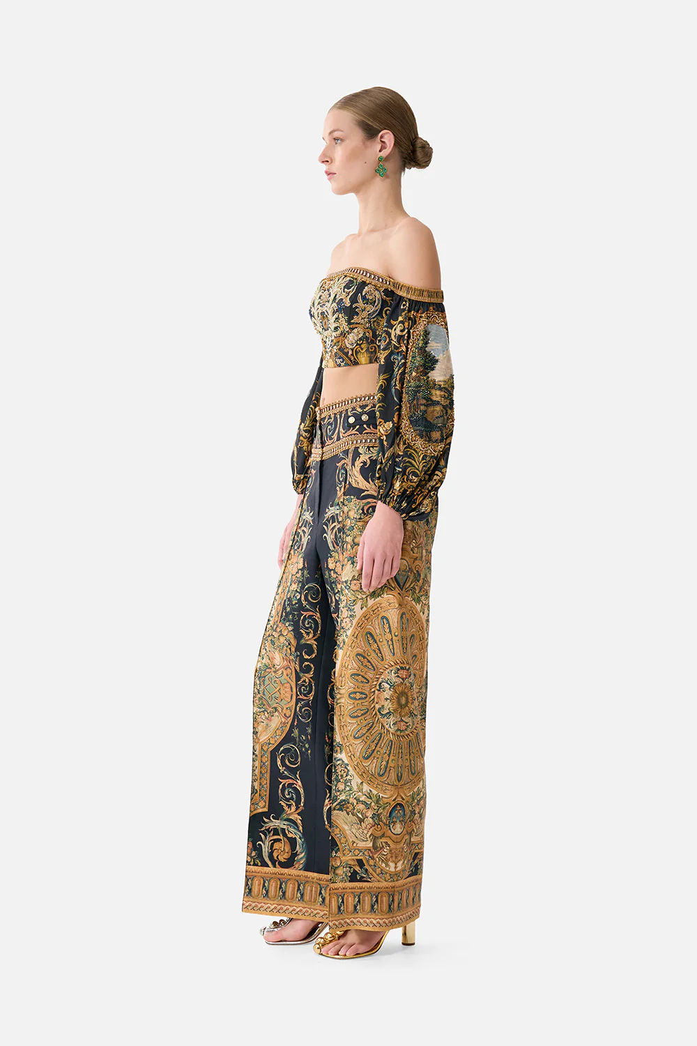 LONG SLEEVED CORSET CROP TOP MUSEUM MEMOIRS - Image 4