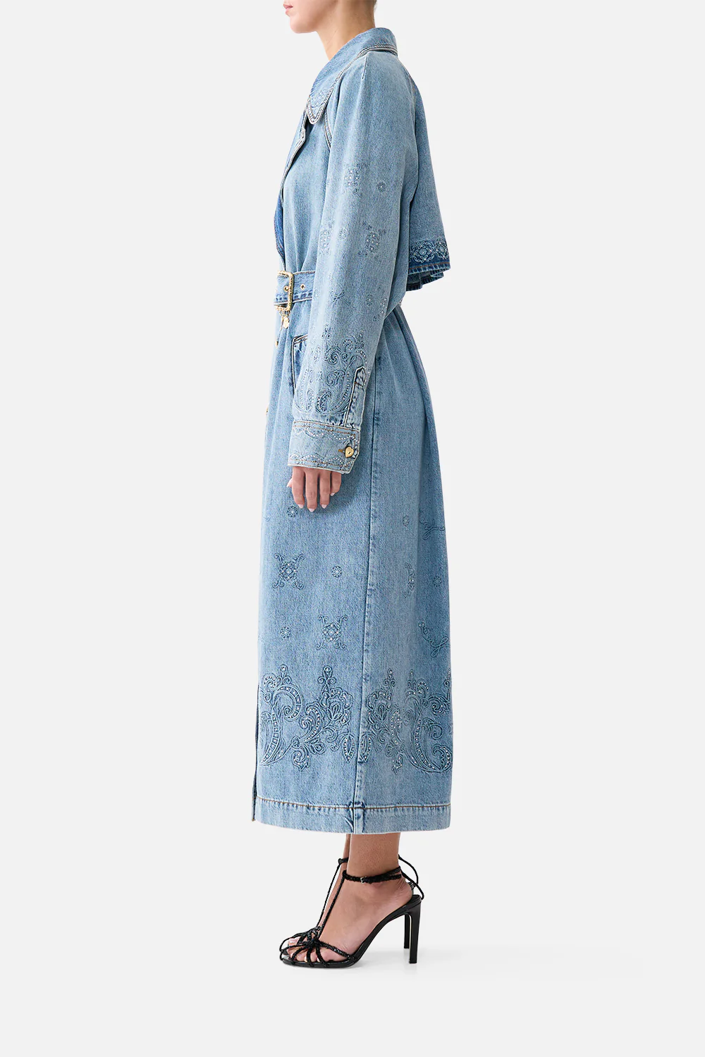 TUCKED SHOULDER COAT DENIM - Image 4