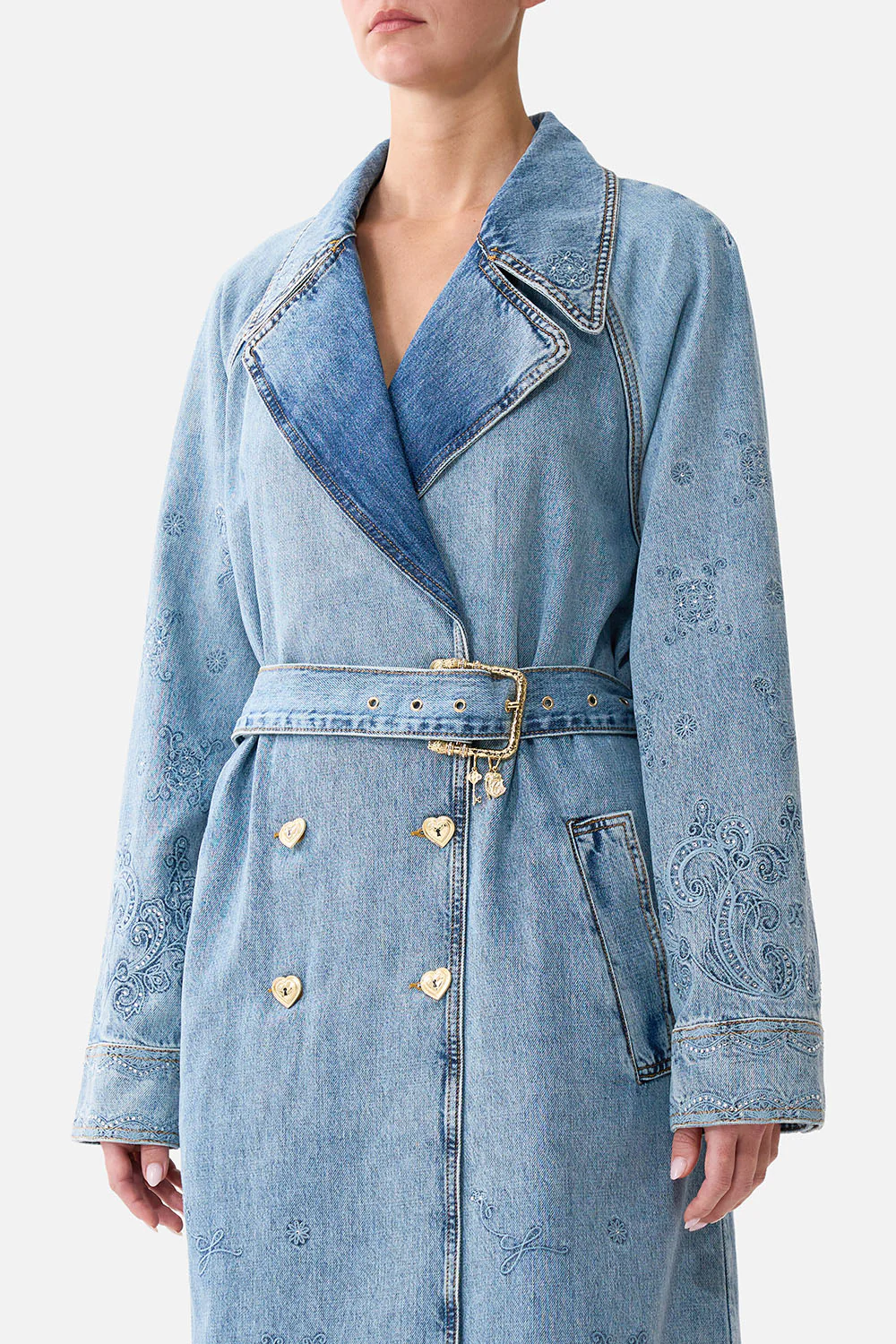 TUCKED SHOULDER COAT DENIM - Image 5