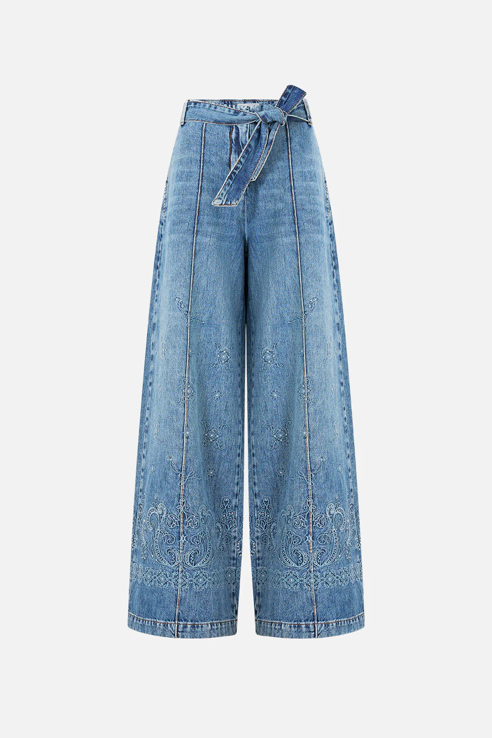 WIDE LEG BELTED JEAN DENIM - Image 3