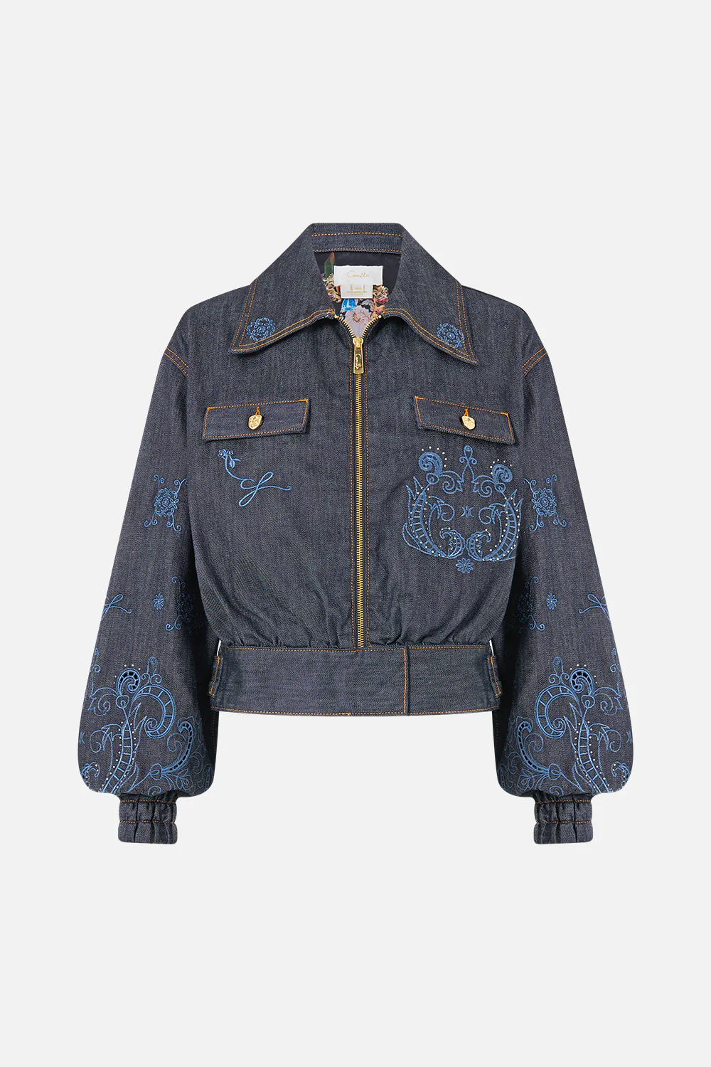 BOMBER JACKET WITH POCKET DETAILS DENIM - Image 3