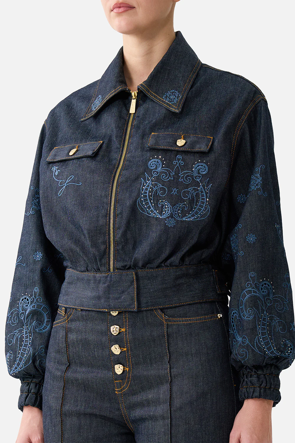 BOMBER JACKET WITH POCKET DETAILS DENIM - Image 5