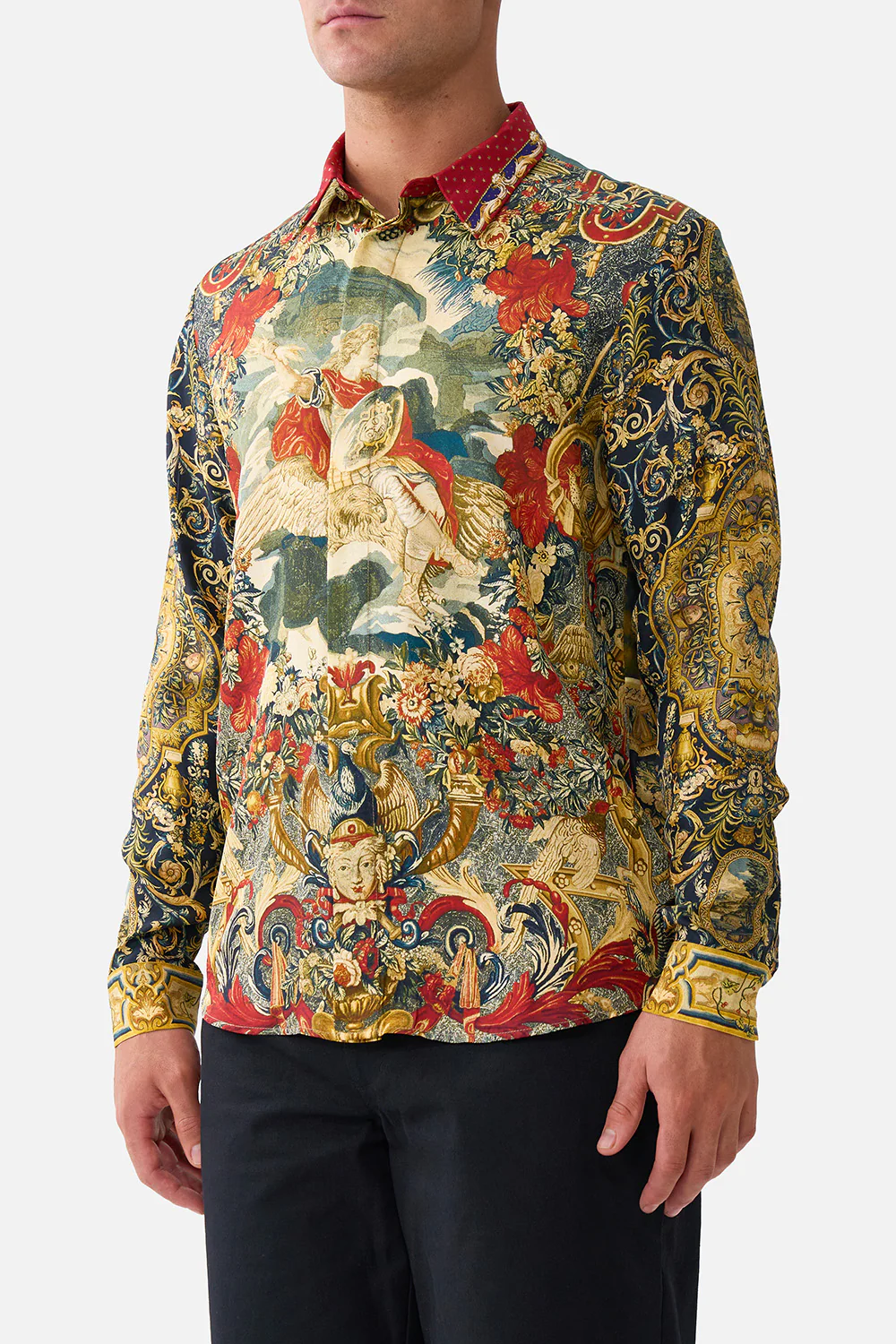 LONG SLEEVE HIDDEN PLACKET SHIRT MEET ME AT THE MET - Image 5