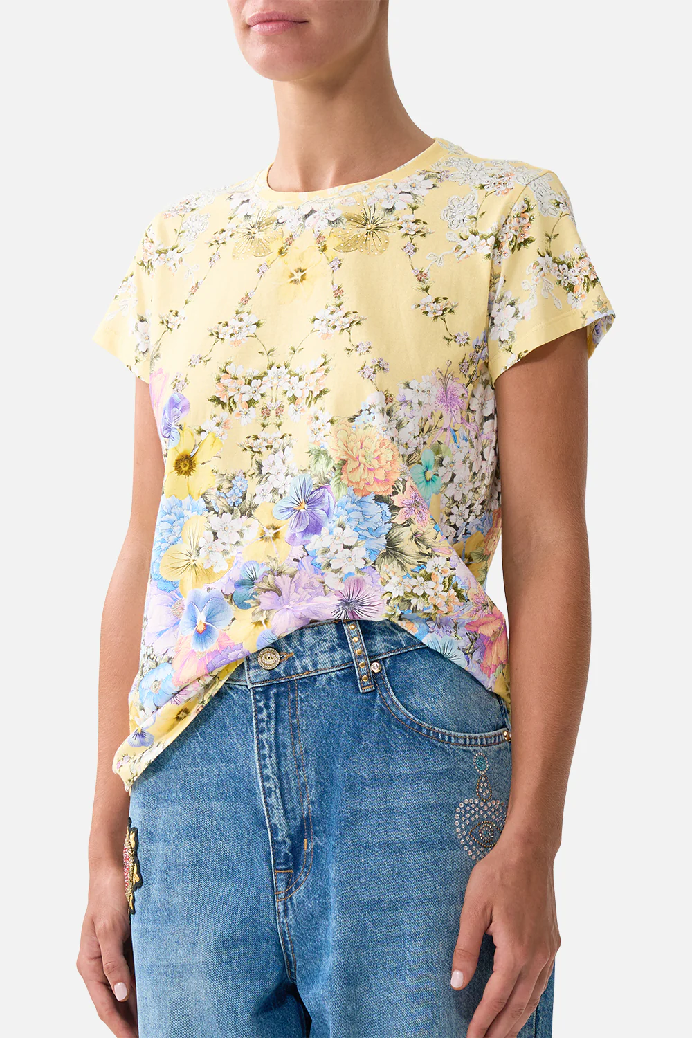 SLIM FIT ROUND NECK T-SHIRT DARLING BUDS - Image 5