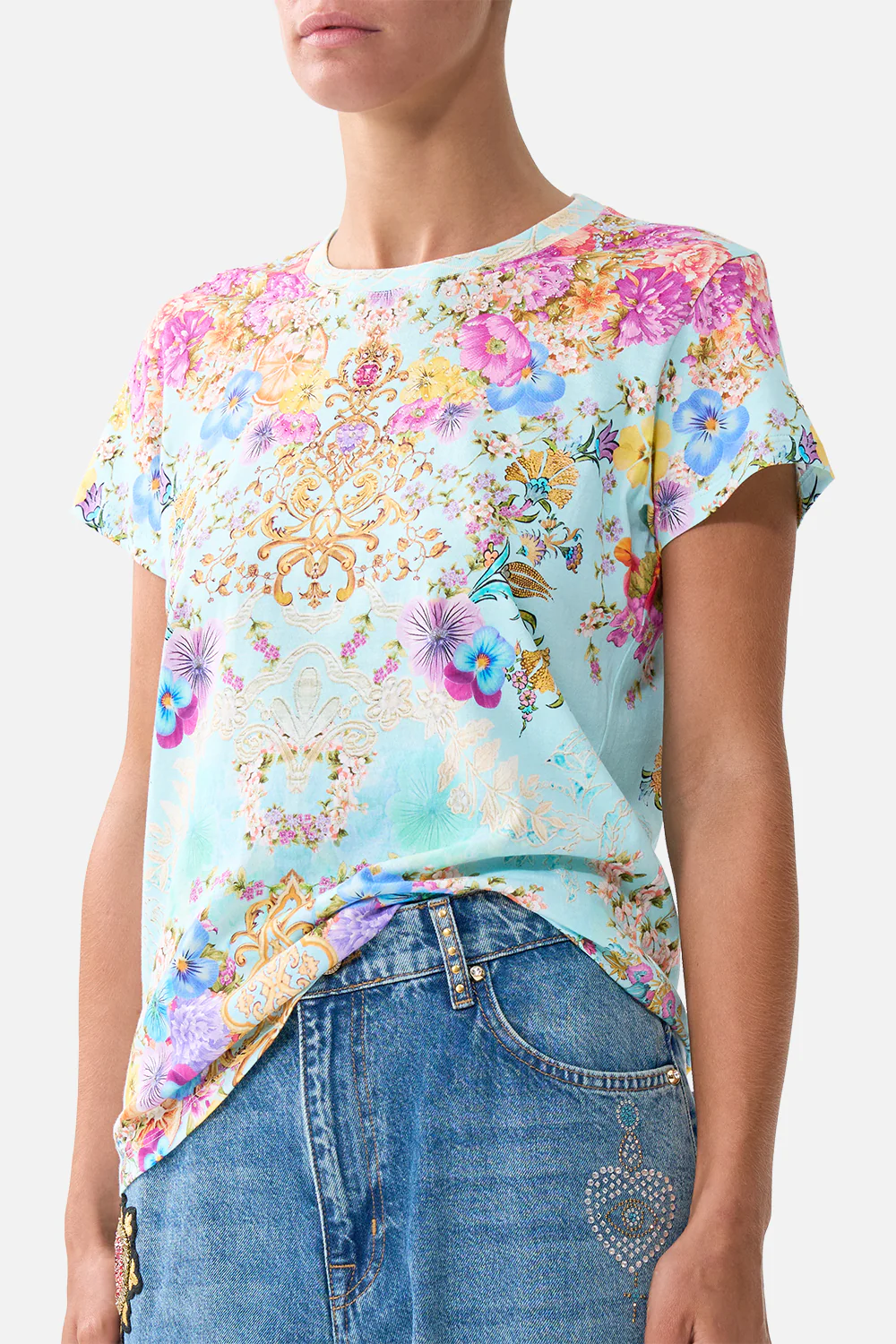 SLIM FIT ROUND NECK T-SHIRT BAZAAR BLOOMS - Image 5