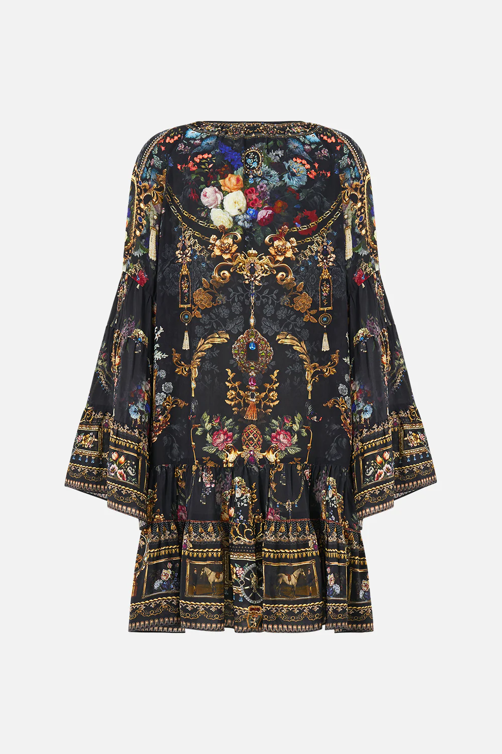 A-LINE GATHERED PANEL DRESS NIGHT GARDEN - Image 6
