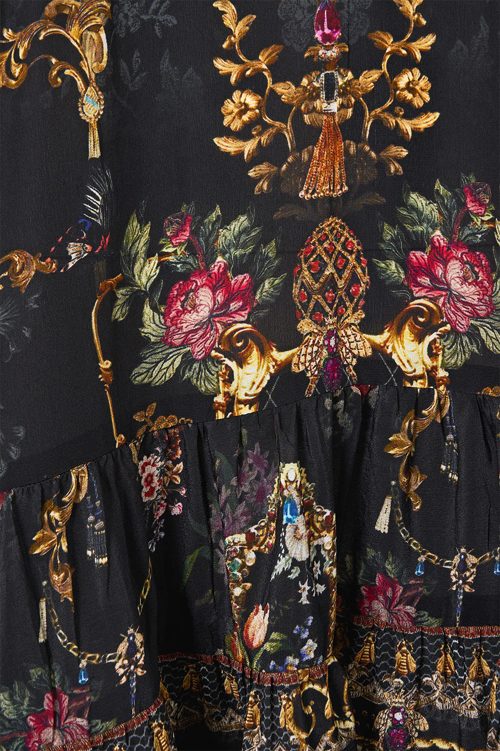 A-LINE GATHERED PANEL DRESS NIGHT GARDEN - Image 7