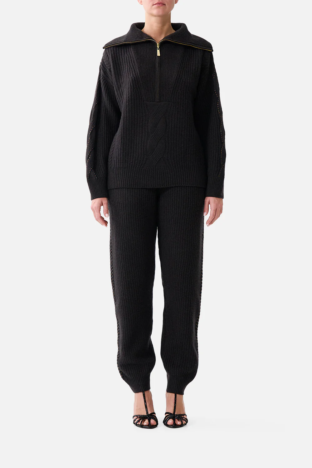 HALF ZIP KNIT SWEATER NIGHT GARDEN