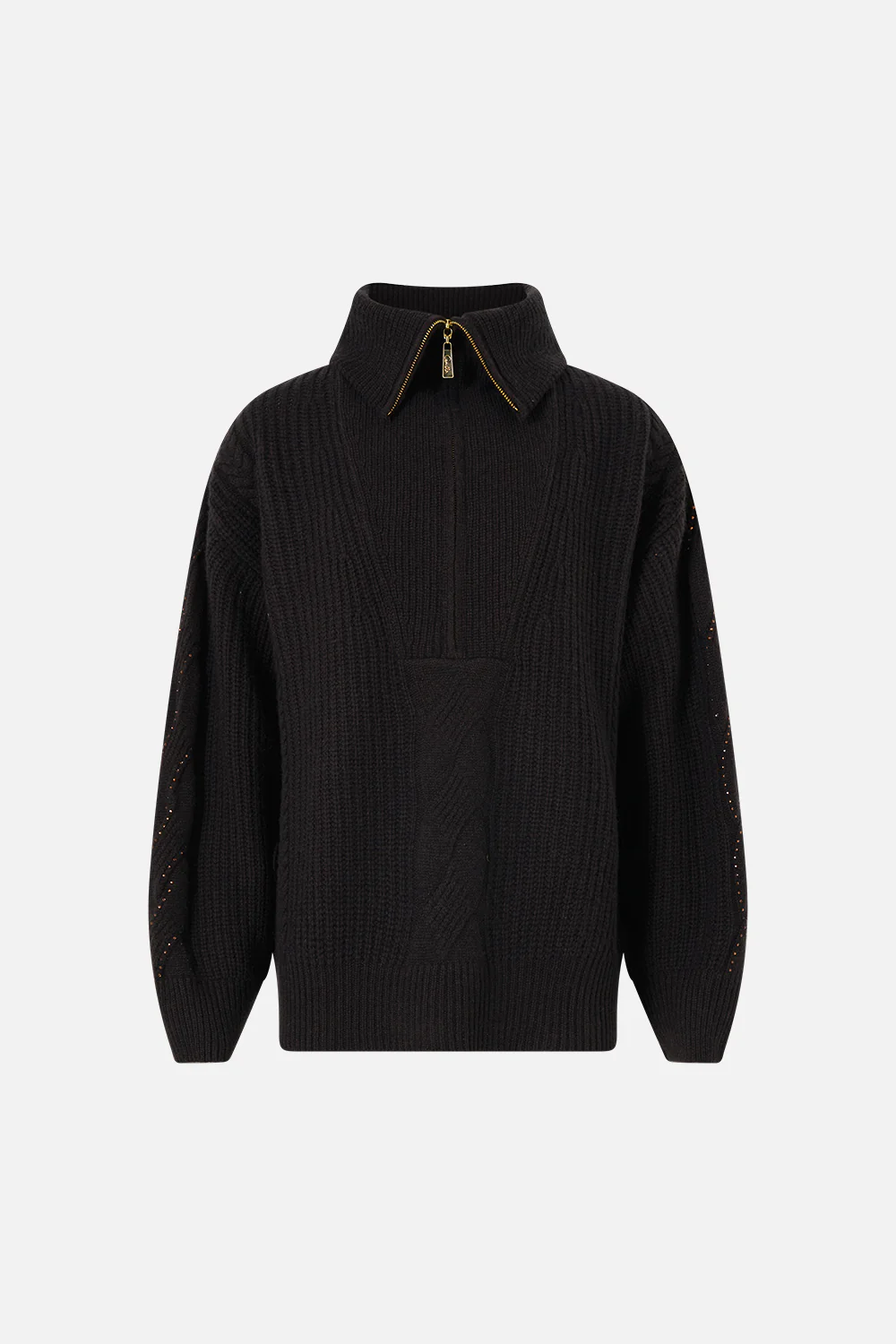 HALF ZIP KNIT SWEATER NIGHT GARDEN - Image 3