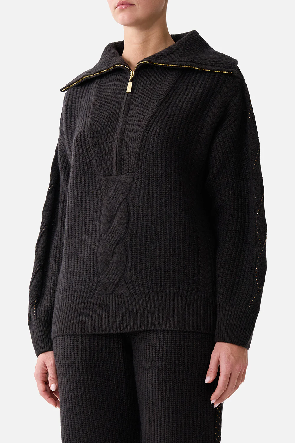 HALF ZIP KNIT SWEATER NIGHT GARDEN - Image 5