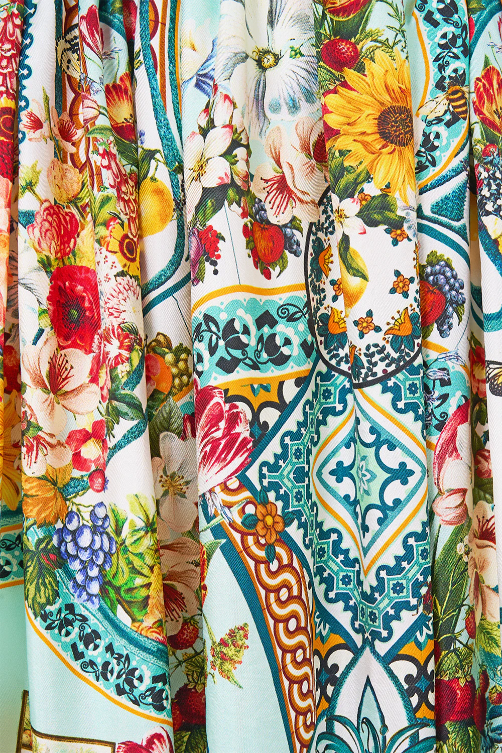 KNIT BODICE SILK SPLICED MIDI DRESS MAGIC OF THE MERCADO - Image 7