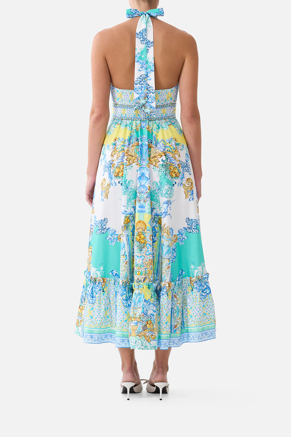 RUFFLE NECK HALTER DRESS DIAL UP THE TILES - Image 2