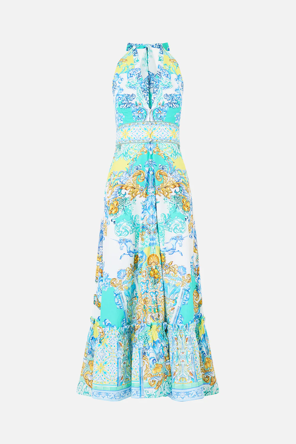 RUFFLE NECK HALTER DRESS DIAL UP THE TILES - Image 3