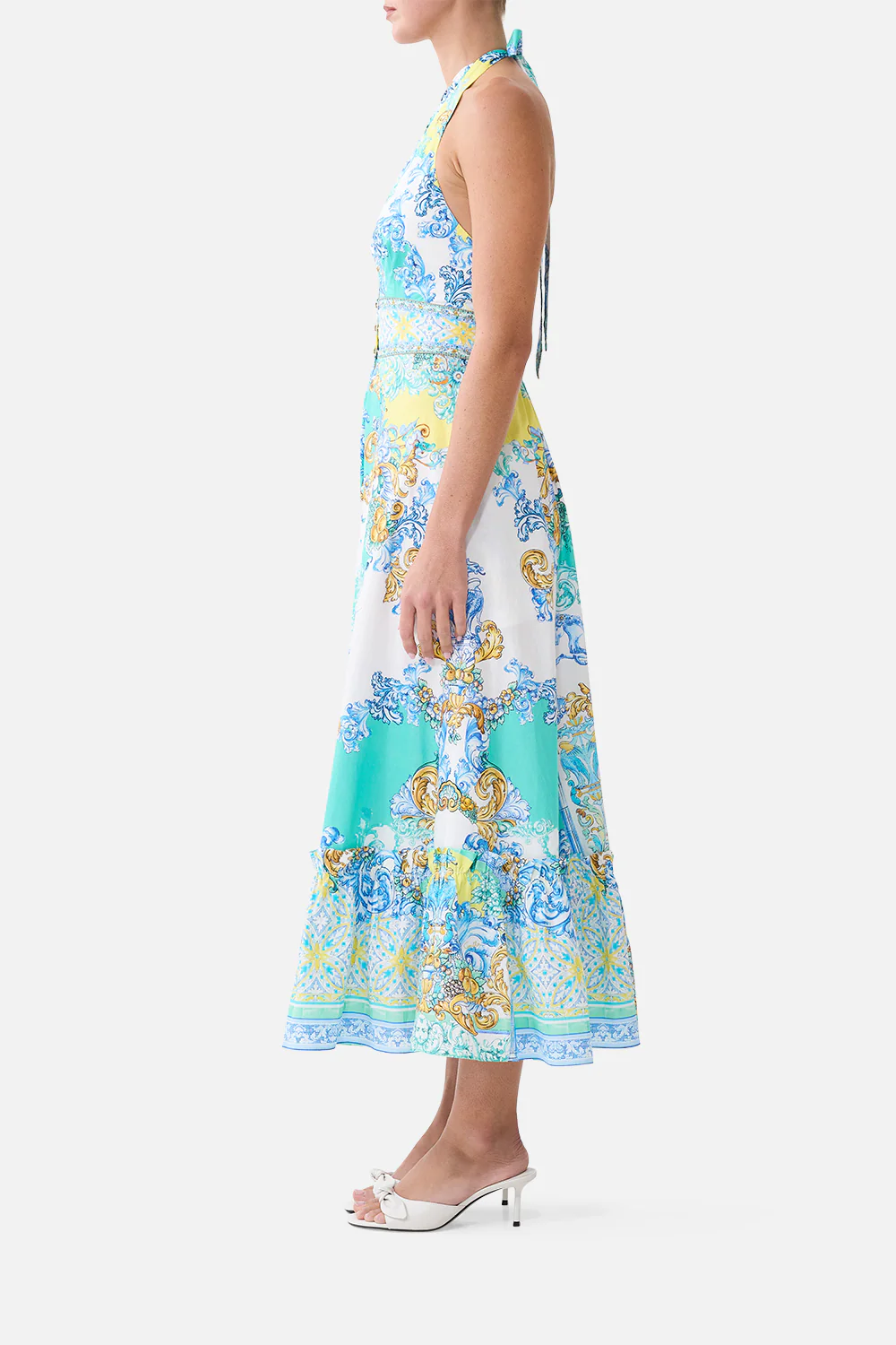RUFFLE NECK HALTER DRESS DIAL UP THE TILES - Image 4