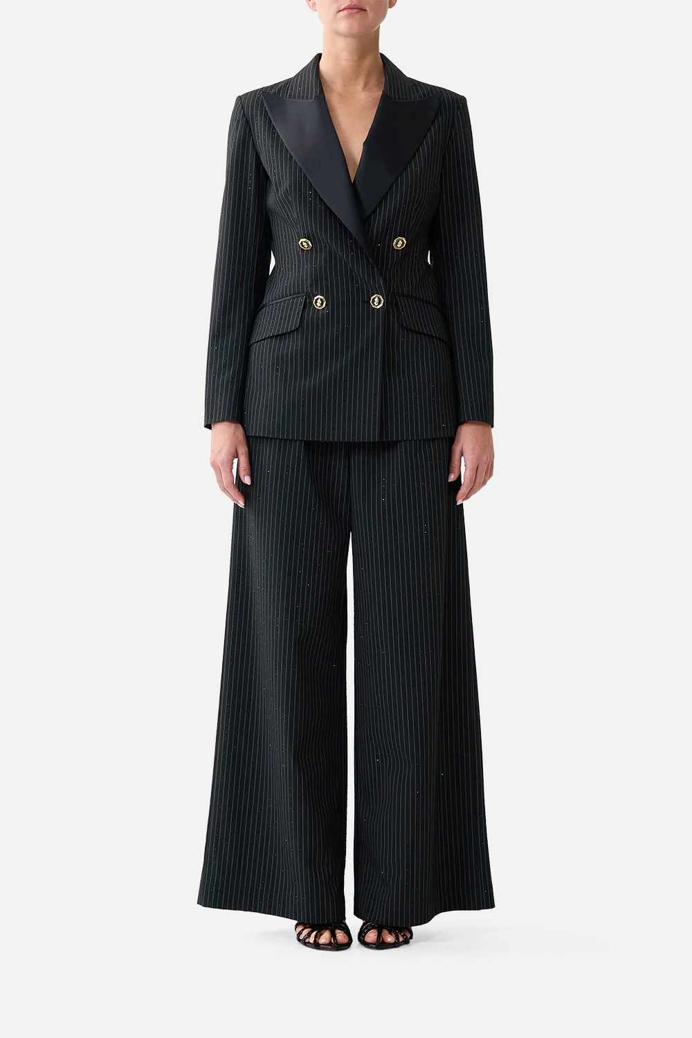 WIDE LEG WAISTED PANT NIGHT GARDEN